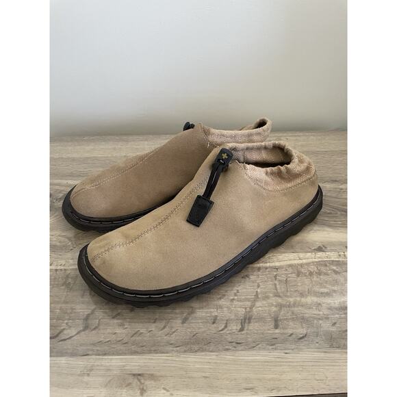 RARE Dr. Martens 8851 Mens size 10 Erica Suede Slip On Loafers Burlap Canvas - Picture 1 of 11